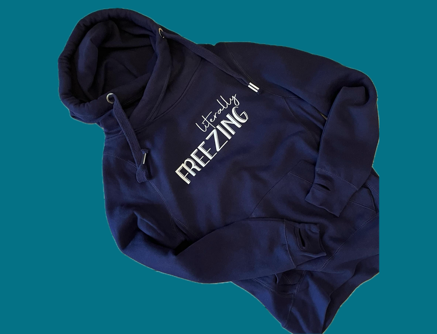 Literally Freezing Cross Neck Hoodie
