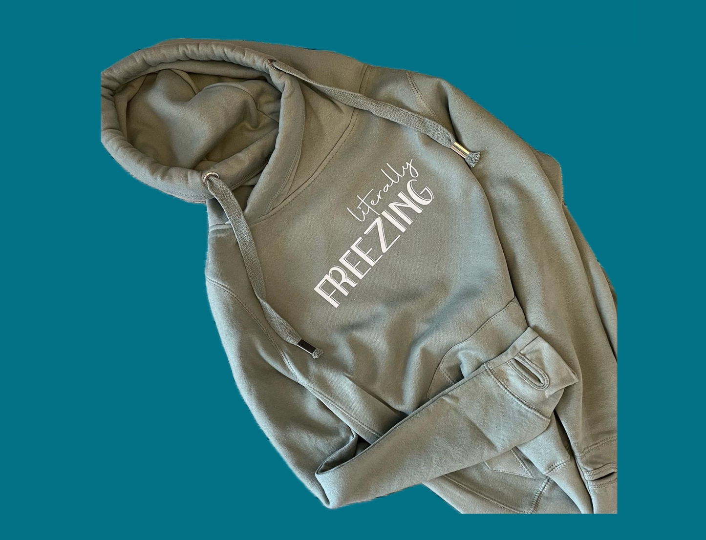 Literally Freezing Cross Neck Hoodie