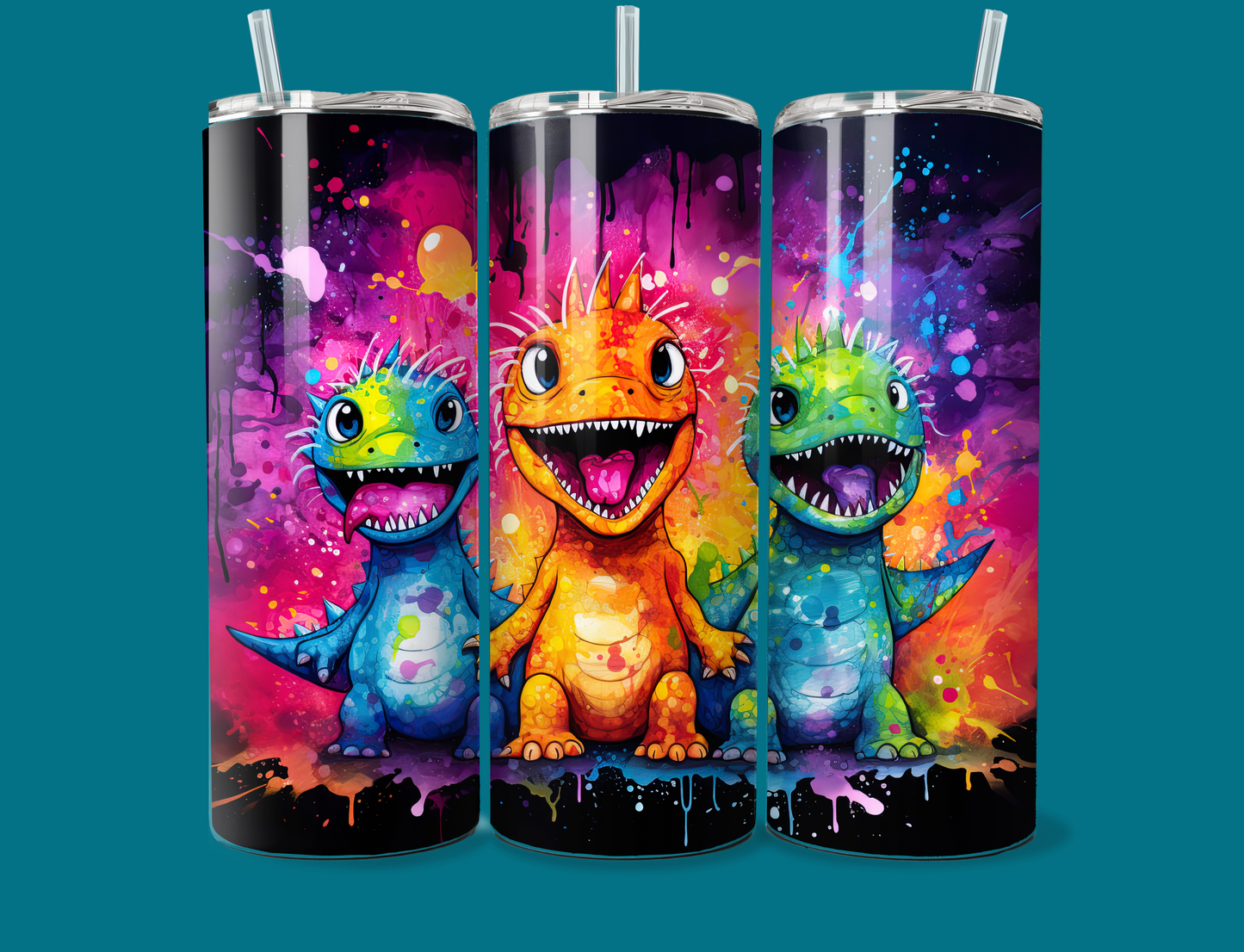Neon Dino Tumbler 20oz