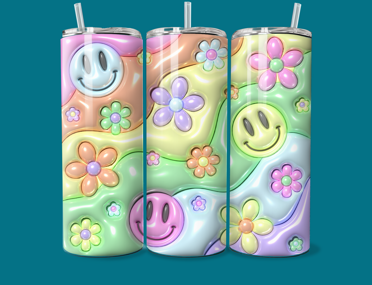 Retro Faces And Flowers 3D 20oz Tumbler