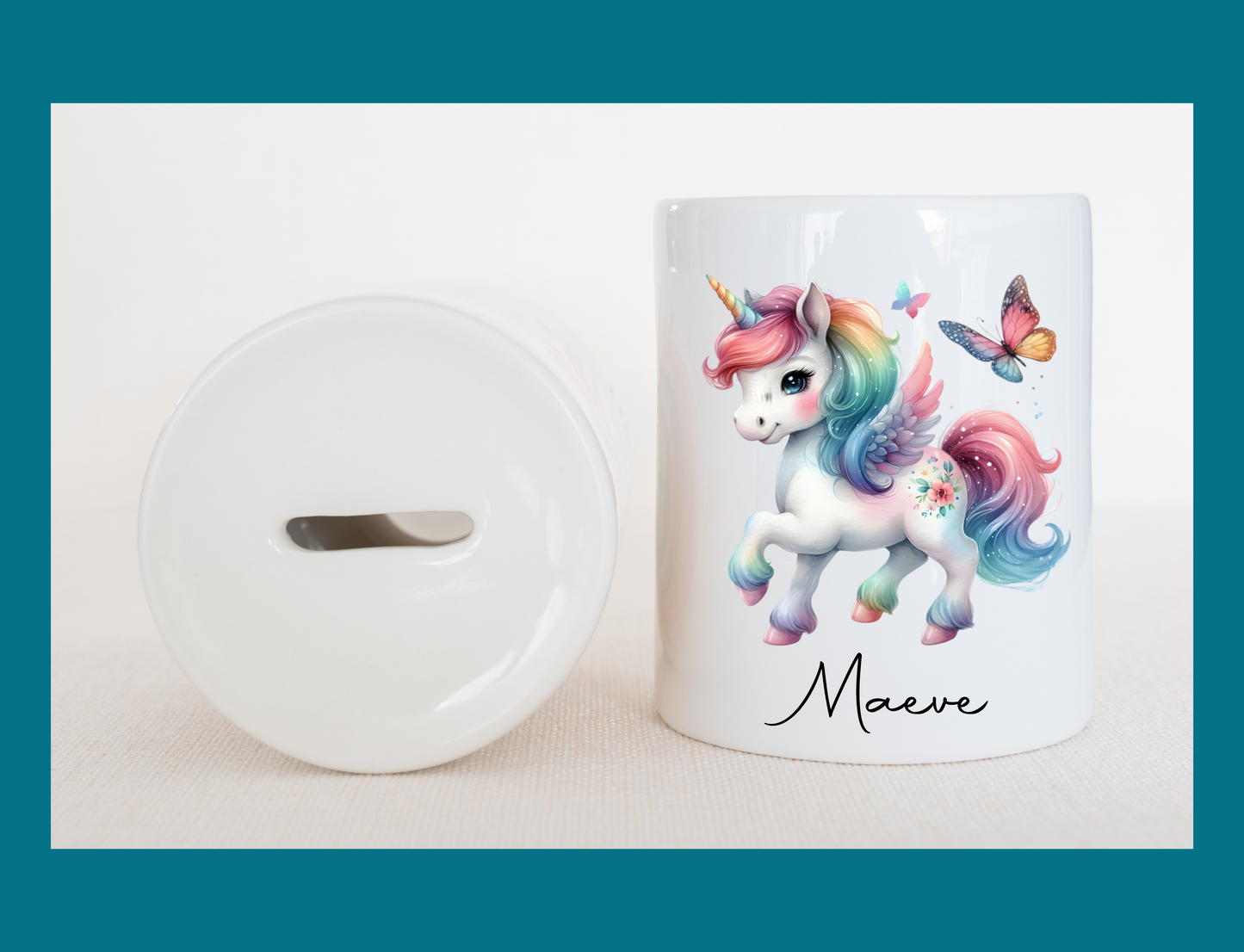 Unicorn Personalised Ceramic Money Box