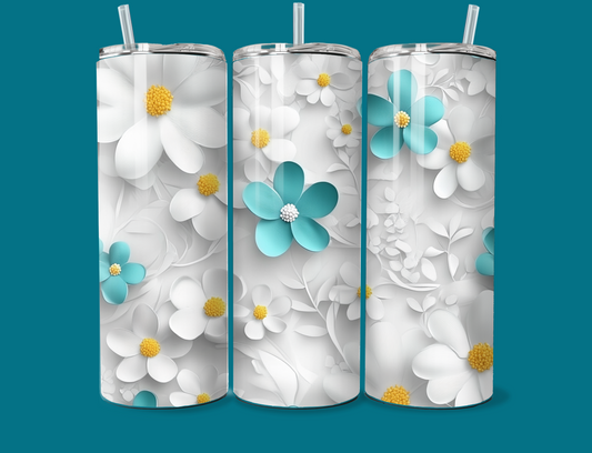 3D Flowers 20oz Tumbler (1)