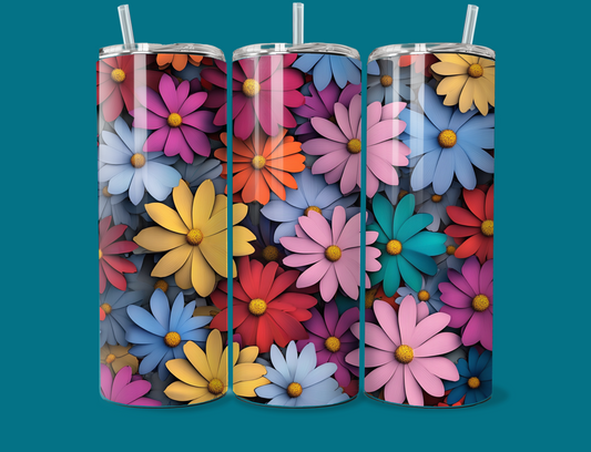 3D Flowers 20oz Tumbler (2)