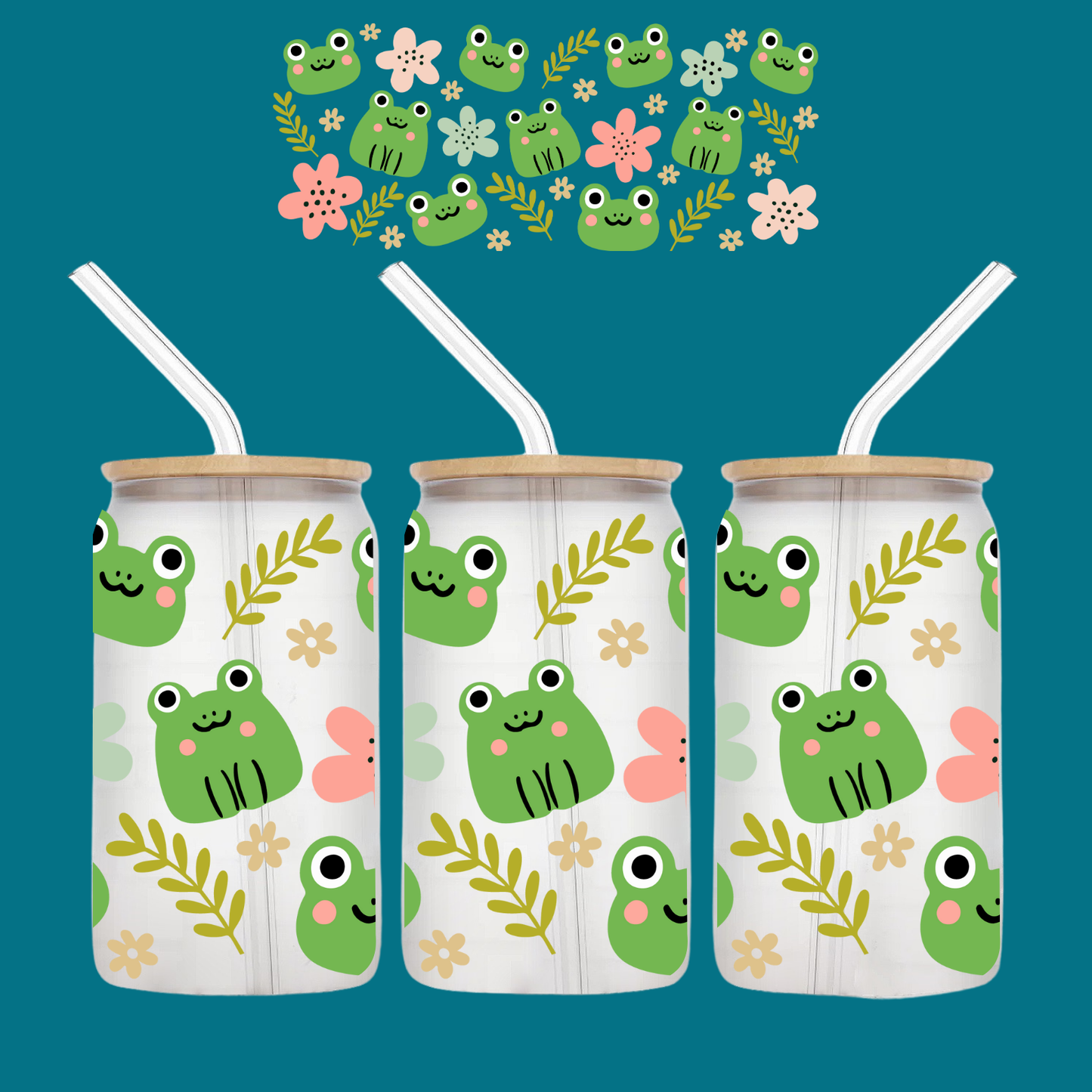 Frog And Flower Libbey Can 16oz