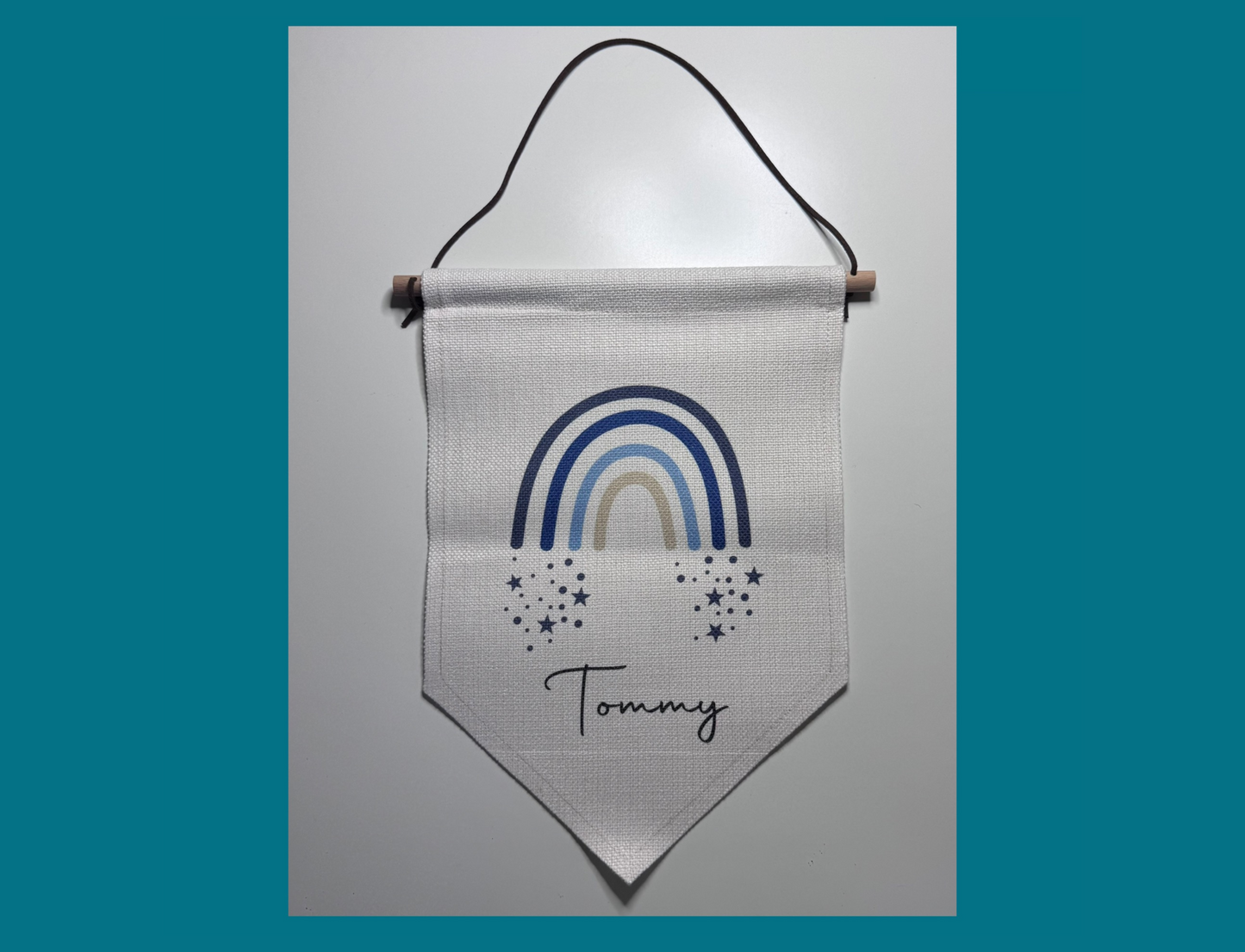 Blue Rainbow  Personalised Pennant