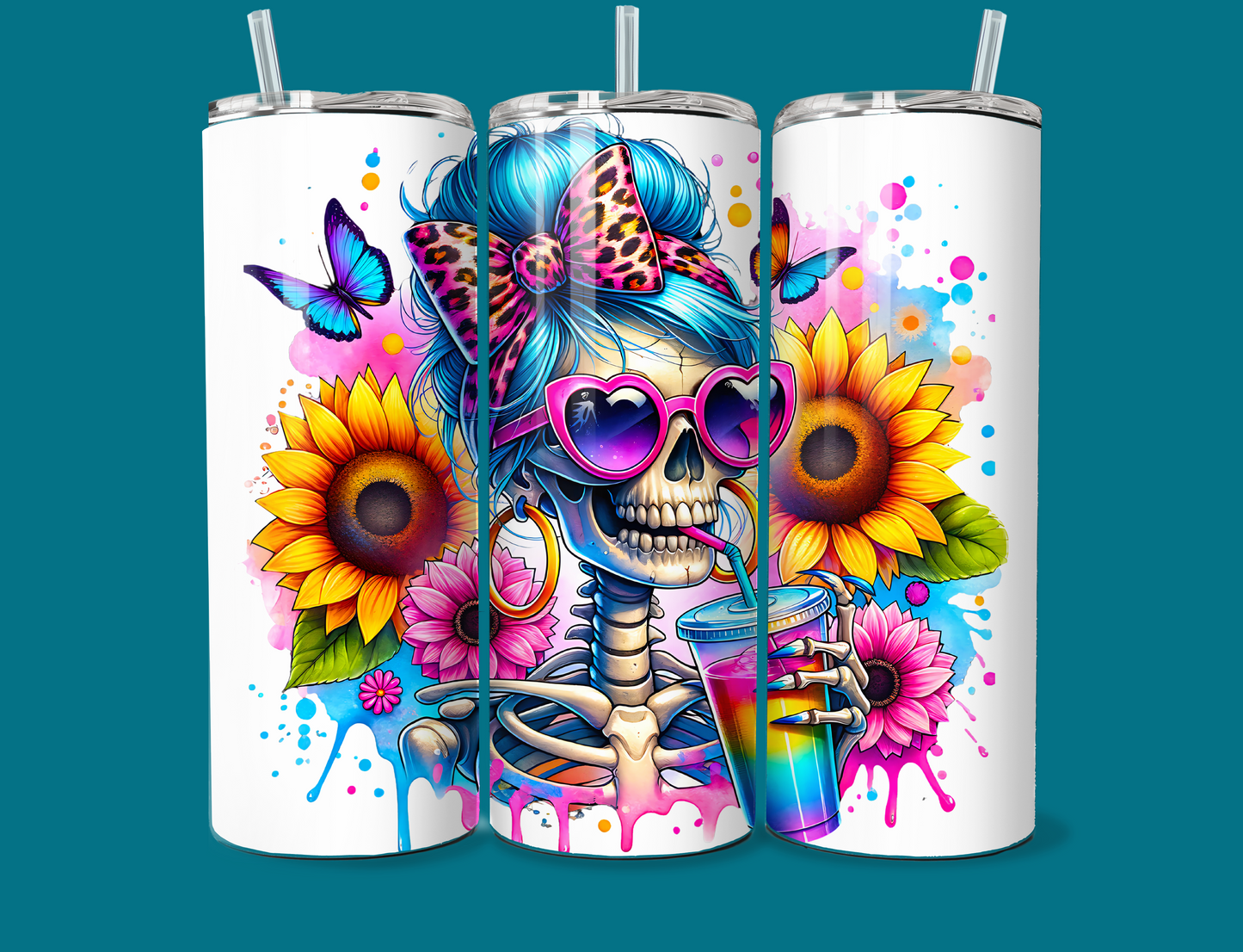 Vibrant Skeleton Tumbler 20oz