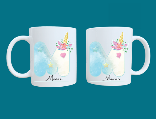 Unicorn Personalised Alphabet Mug 11oz