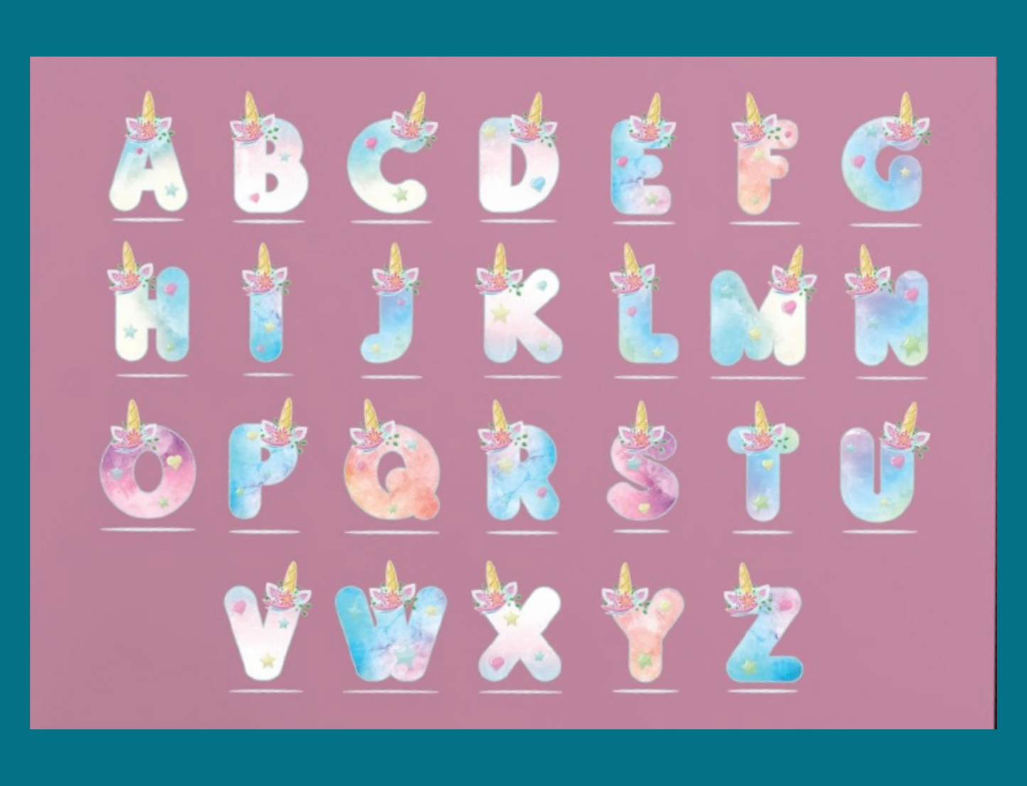 Unicorn Alphabet Personalised Money Box 11oz Ceramic
